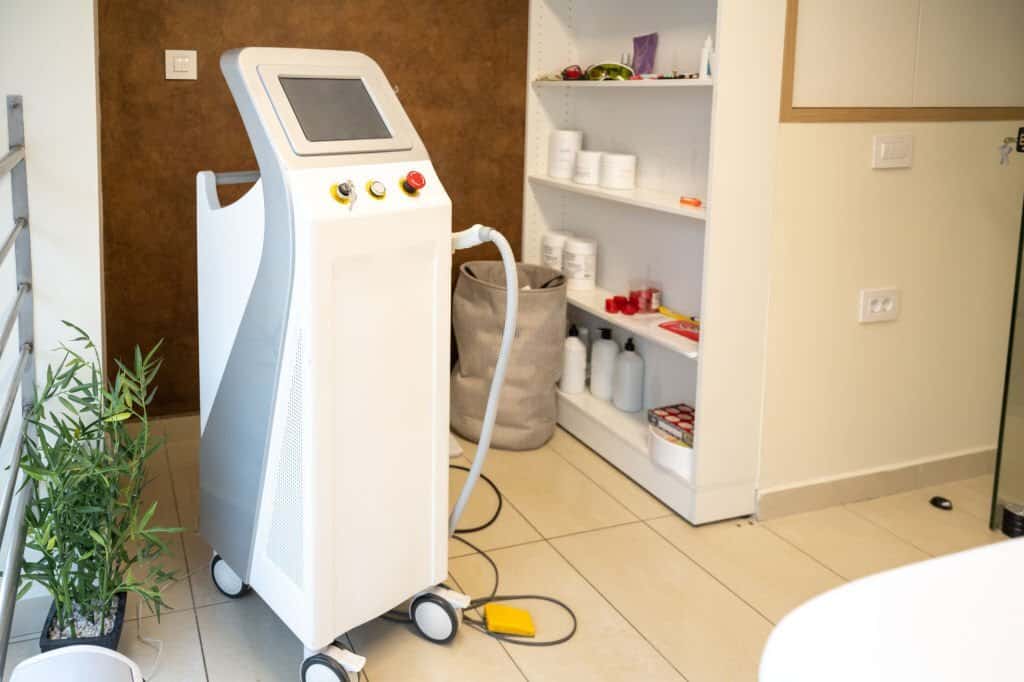 Hair removal machine in beauty salon